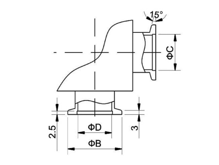 Клапан вакуумный угловой  GDC-J50 KF50 Электромагнитный уплотнение - Фторэластомерное материал - Алюминий
